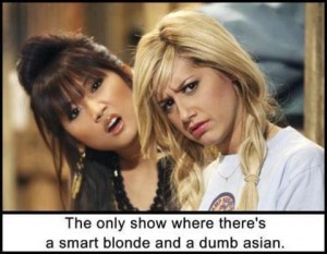 The only show where there is a smart blonde and a dumb asian