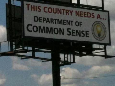 This country needs a department of common sense