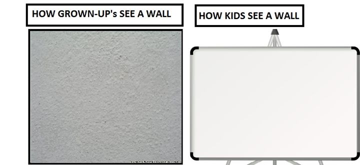 How kids see a wall