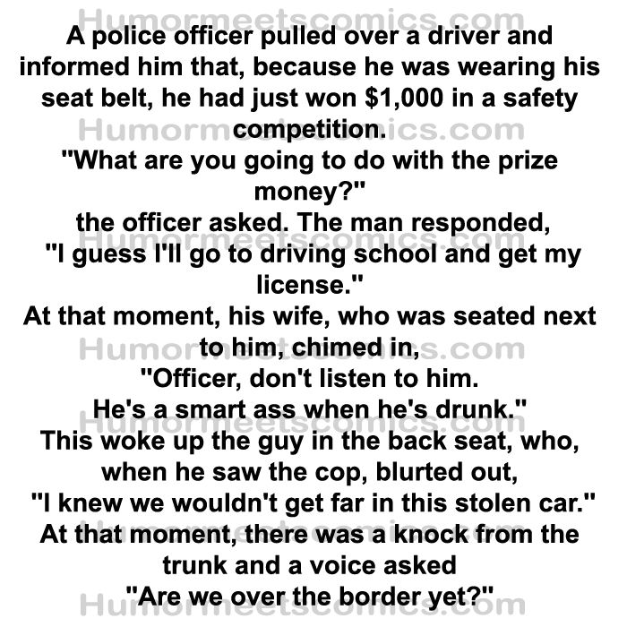 A police officer pulled over a guy and rewarded him 1000$ for wearing a seat belt what happened next is shocking