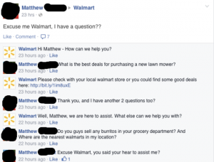 Hilarious things people post on Walmart's Facebook