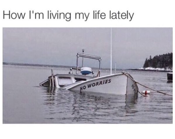 Finals week is this boat