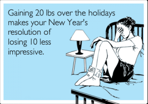 Gaining 20 lbs over the holidays makes your New Year's resolution of losing 10 less impressive.