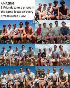  These five friends take same picture every 5 years