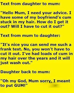 Text from daughter to mom