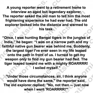 A young reporter went to a retirement home to interview an aged but legendary explorer what happened next was unexpected