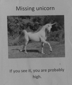 20 Oddly creative posters, #1 says Missing Unicorns