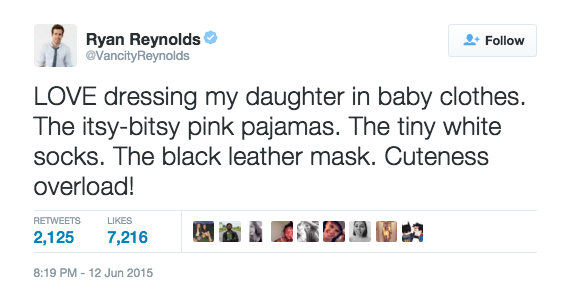 Ryan Reynolds, who dropped the dad LOLs on Twitter all year long.