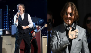 Paul McCartney appears to support Johnny Depp at the concert