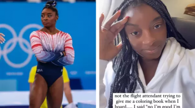 Simone Biles Hilariously Gets Mistaken for a Child and Offered a Coloring Book on Flight